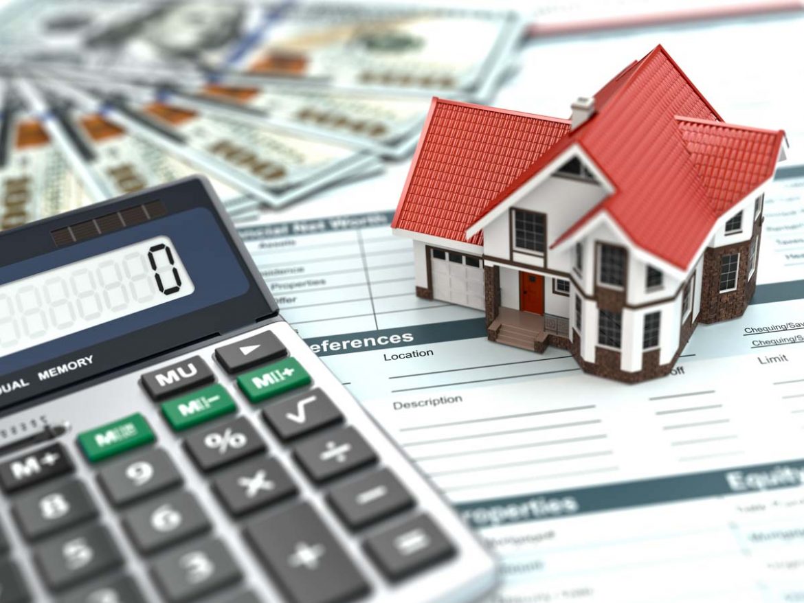 Mortgage,Calculator.,House,,Noney,And,Document.,3d